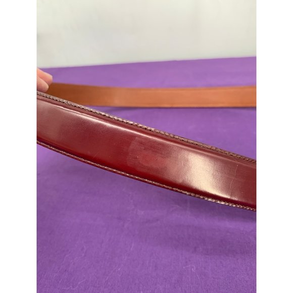 Coach Mens 32 Inch 1.25 Inch Width Handcrafted Costa Rica Polished Cowhide Silve - Picture 5 of 11